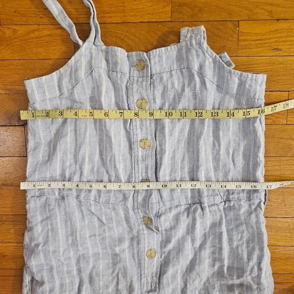 Everlane Linen Stripe Romper Jumpsuit Blue White Women's